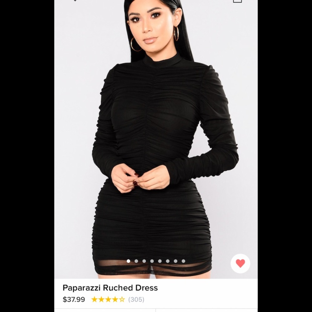 Black Paparazzi Ruched Dress